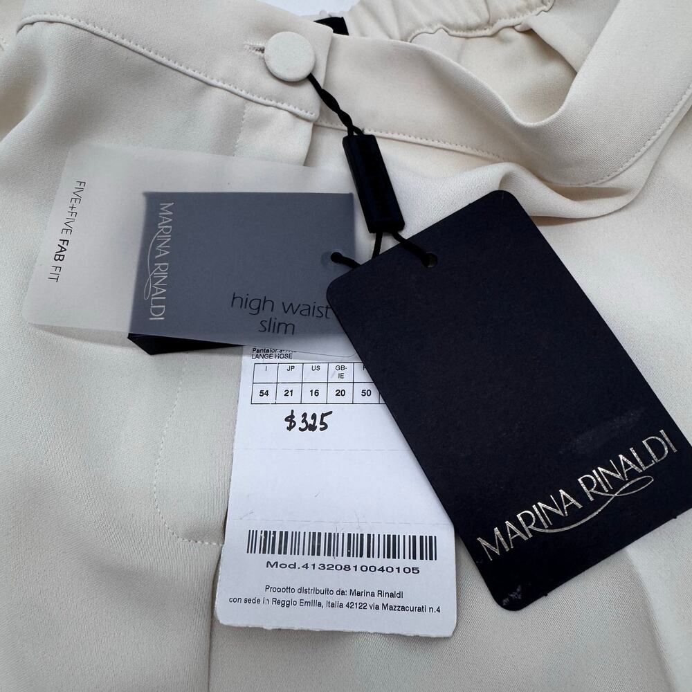NWT Marina Rinaldi High Waist Slim Pant White/Ivory sz 16 Neutral Capsule Office - Picture 7 of 9